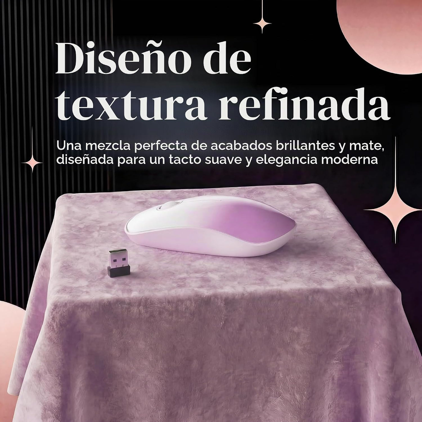 UBOTIE Combo de teclado y mouse inalámbricos, 110 teclas redondas r...