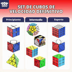STEAM Life Juego de 10 cubos de velocidad, variedad de formas y niveles de dificultad, incluye pirámide de 2 x 2, 3 x 3, 4 x 4, espejo, megaminx y más, cubos de rompecabezas de giro suave y rápido para niños y adultos, a partir de 8 años
