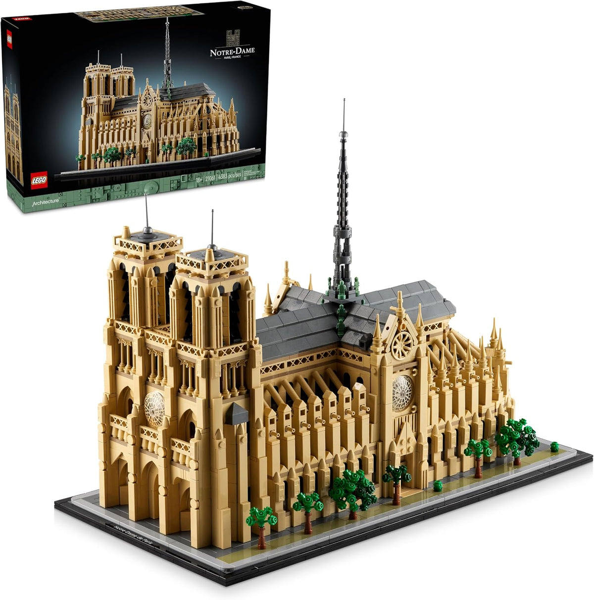 LEGO Architecture Réplica de Notre-Dame de Paris, Kit de Modelo Arquitectónico, Set de Construcción Coleccionable para Adultos, Souvenir para Construir y Exhibir, Idea de Regalo para Amantes de la