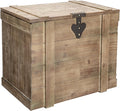 Household Essentials Tronco decorativo antiguo, grande, panel de abeto chino y MDF, parte trasera lisa y acento de bisagra de metal, parte superior plana y tapa abierta