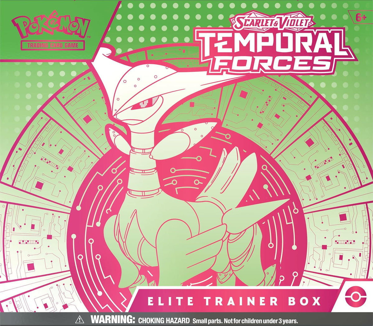 Pokemon TCG: Escarlata y Violeta: Fuerzas Temporales: Elite Trainer Box: Hojas de Hierro
