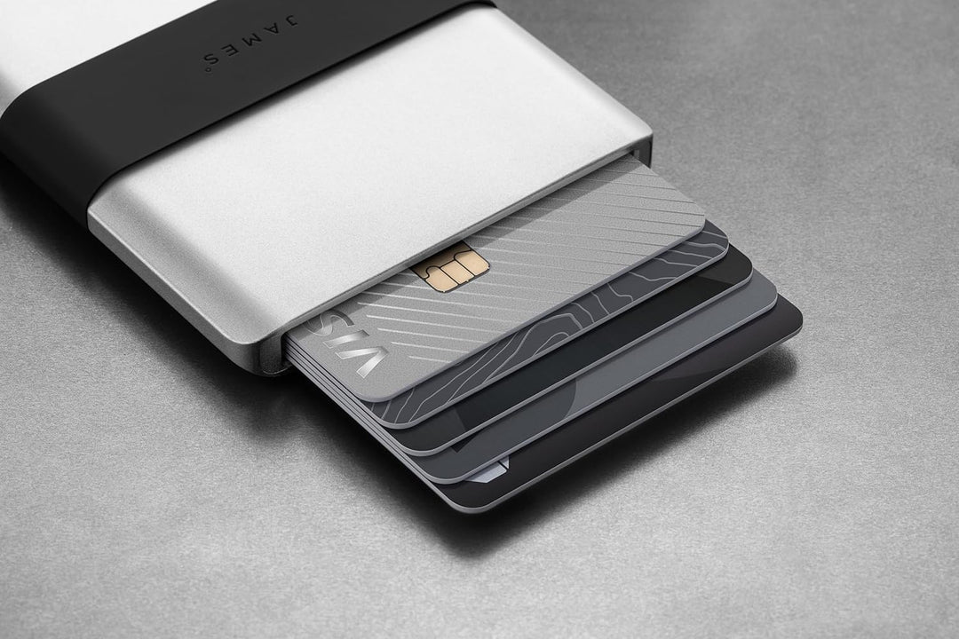 JAMES° La cartera de aluminio mecanizado CNC minimalista para hombr...