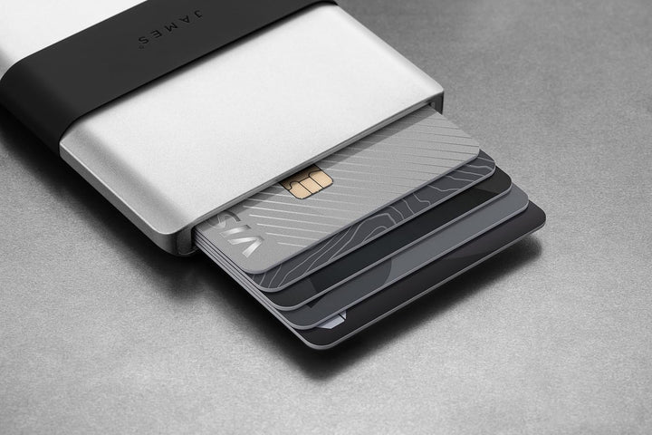 JAMES° La cartera de aluminio mecanizado CNC minimalista para hombr...