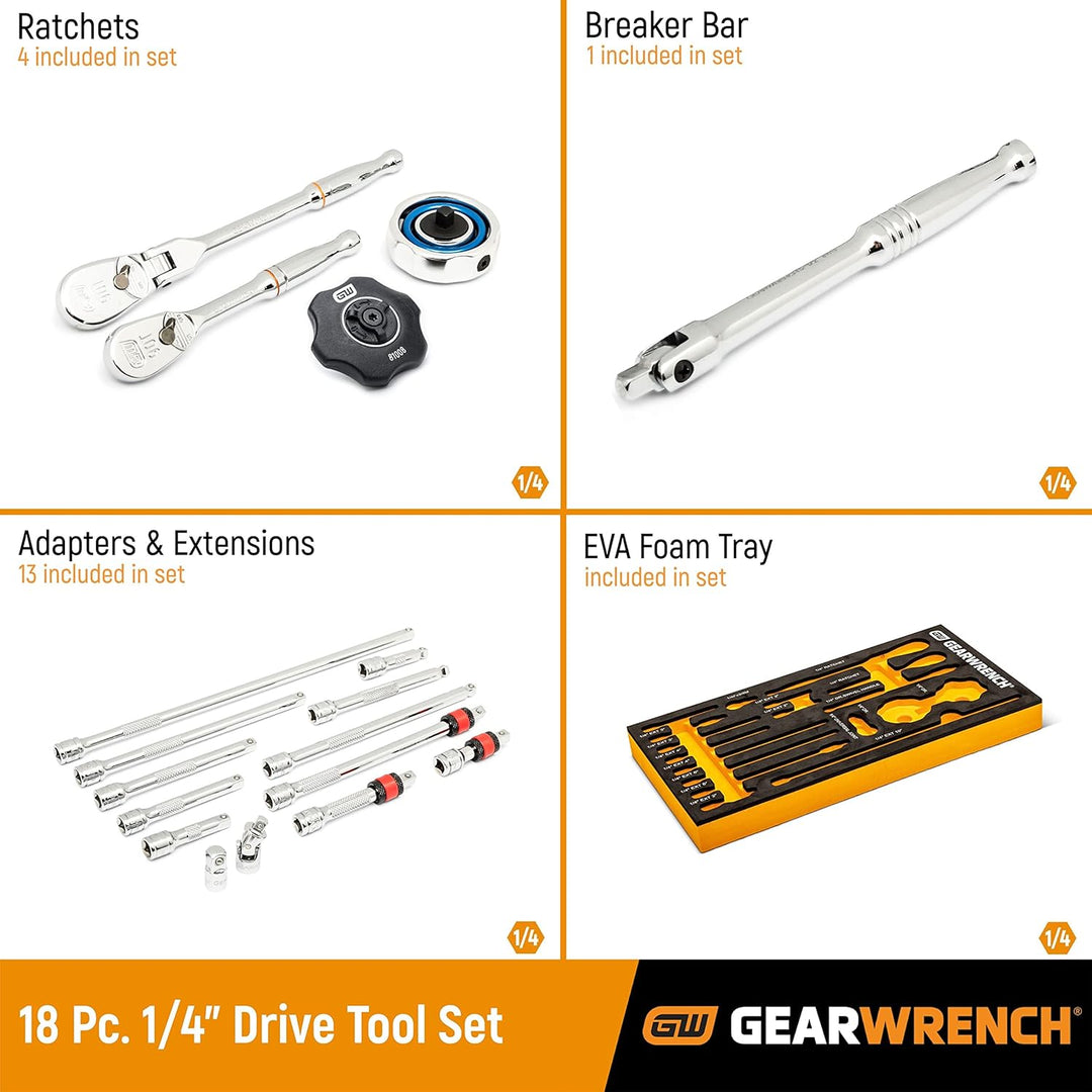 GEARWRENCH Juego de herramientas de trinquete y accionamiento 90T d...