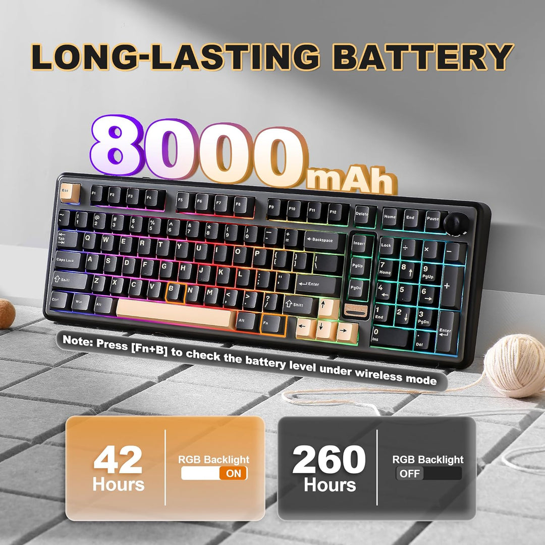 YUNZII B98 PRO QMK\/VIA - Teclado mecánico inalámbrico para juegos,...