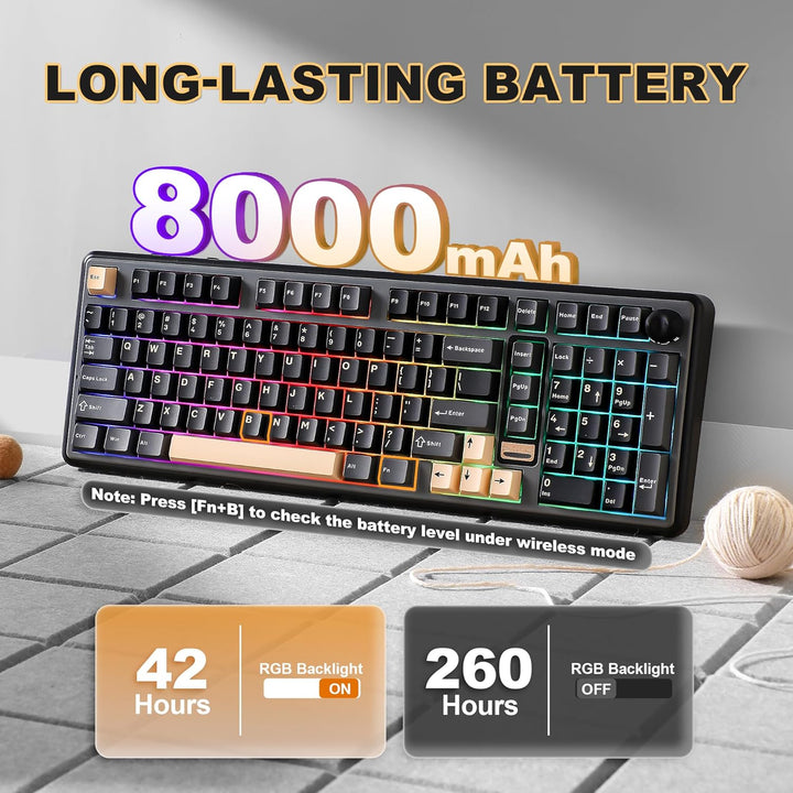 YUNZII B98 PRO QMK\/VIA - Teclado mecánico inalámbrico para juegos,...