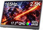 MNN 17.3" QHD 165Hz USB-C HDMI Monitor para juegos | 17.3"...