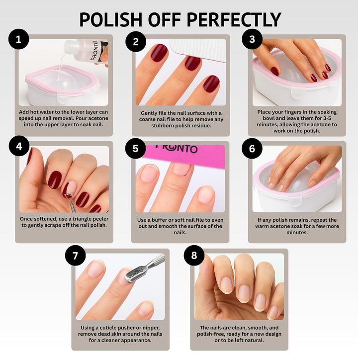 Pronto Kit de removedor de esmalte de uñas de gel \u2013 8 onzas de...