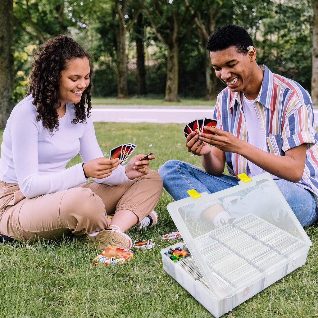 Caja de coleccionista de juguetes compatible con Teenymates para figuras de animales de fiesta, caja de almacenamiento de tarjetas de intercambio, más de 2300 estuche organizador de cartas de juego