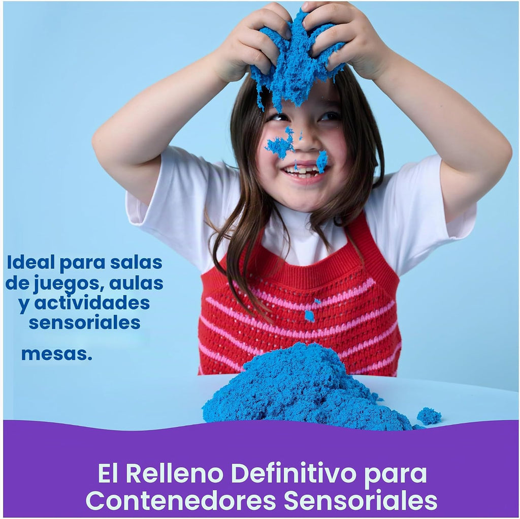 Kinetic Sand Mega Box azul de 11 lb, juguetes sensoriales sensoriales de arena