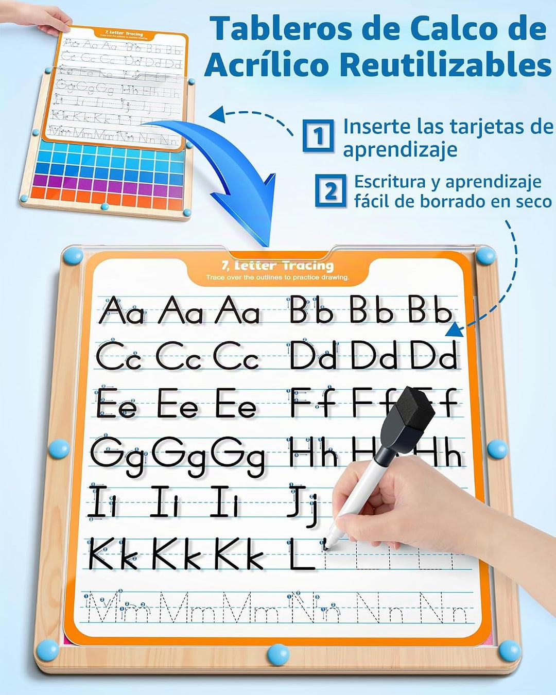 Coogam - Tabla de cien escritura a mano, manipulador de matemáticas...