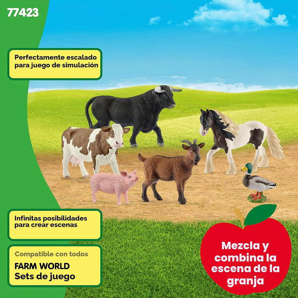 Schleich Farm World - Juego de 6 piezas de animales de granja - Niños a