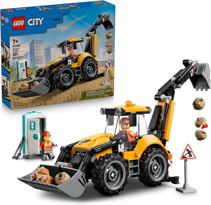 LEGO City Retroexcavadora Amarilla 60480 | Juguetes de construcción...