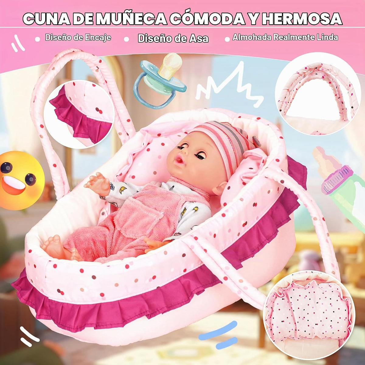 SMILESSKIDDO 14" Baby Doll para Toddler Girls con Dolls Accessiores