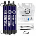 Pajita de filtro de agua de emergencia portátil para exteriores, paquete de 3 para senderismo, camping, pesca, sistema de purificación de equipos de supervivencia, accesorios de viaje
