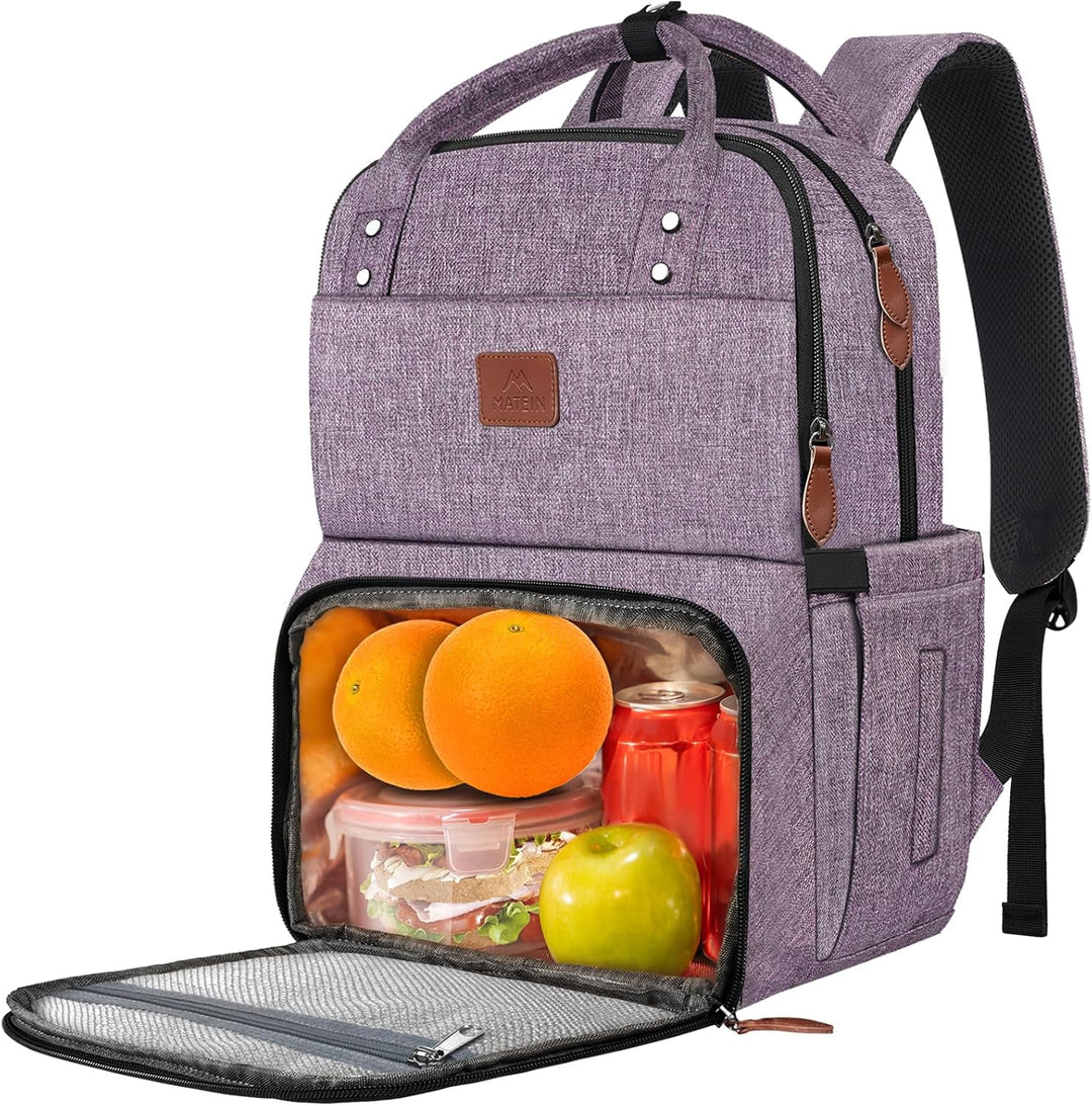 MATEIN - Mochila para mujer con compartimento para almuerzo, mochil...