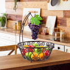 SimpleHouseware Canasta de frutas con colgador de árbol de plátano, de color bronce