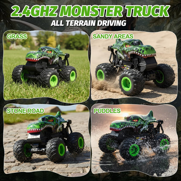 Gohero Juguetes de Camiones Monstruo para Niños, Camión RC de Dinos...