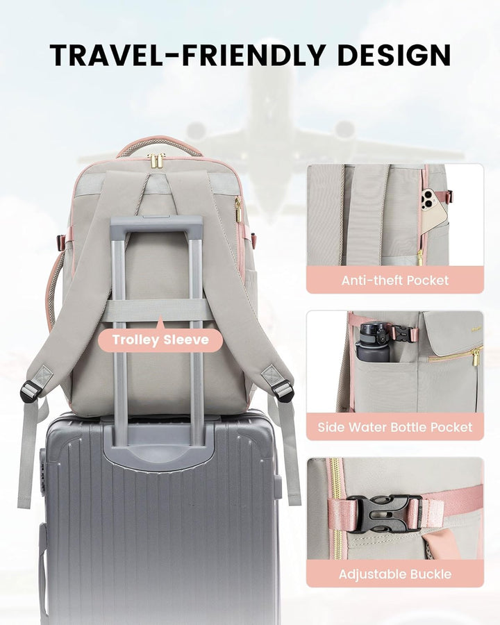 LOVEVOOK: mochila de mano, mochila de viaje de 40L para mujer con 3...