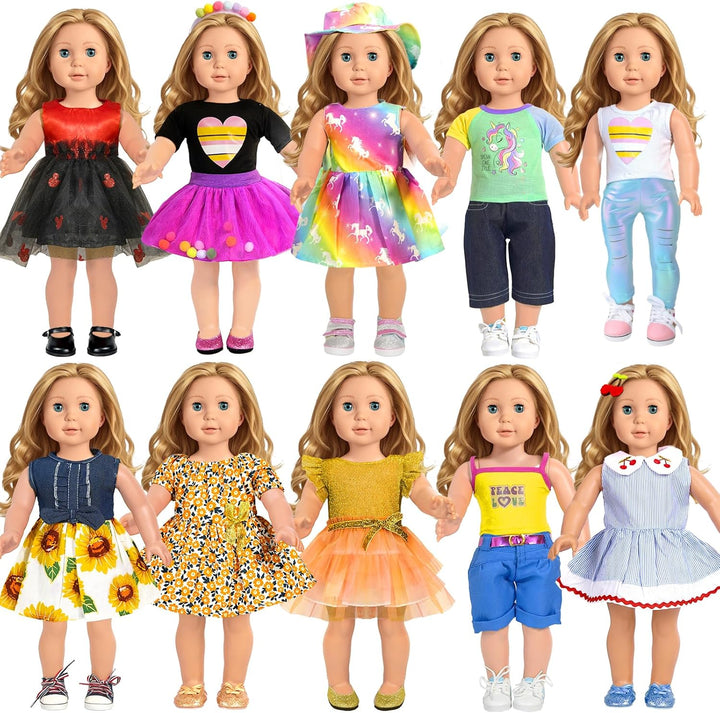 Accesorios de ropa de muñeca americana de 18 pulgadas, 18 piezas de...