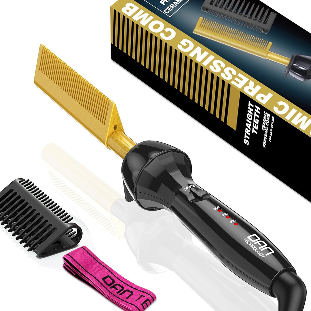 DAN Technology Alisador de pelo de cerámica con peine caliente, tem...