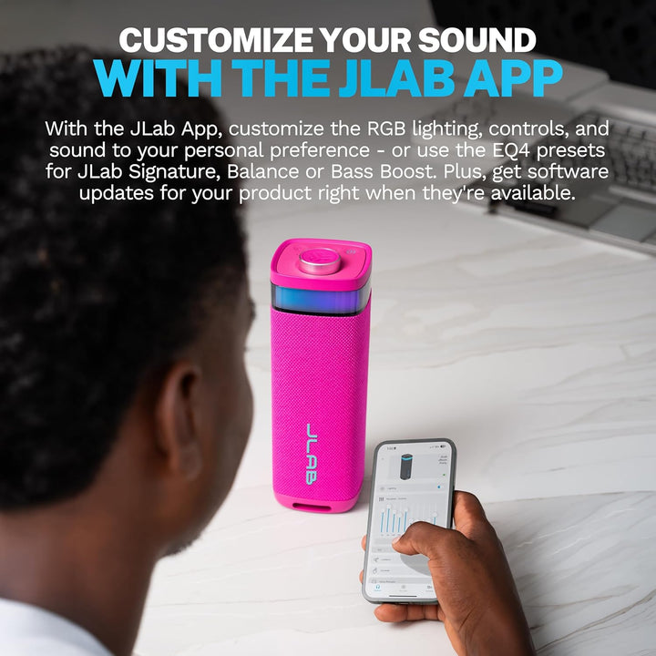 JLab JBuds Party - Altavoz Bluetooth portátil, 2 controladores de r...