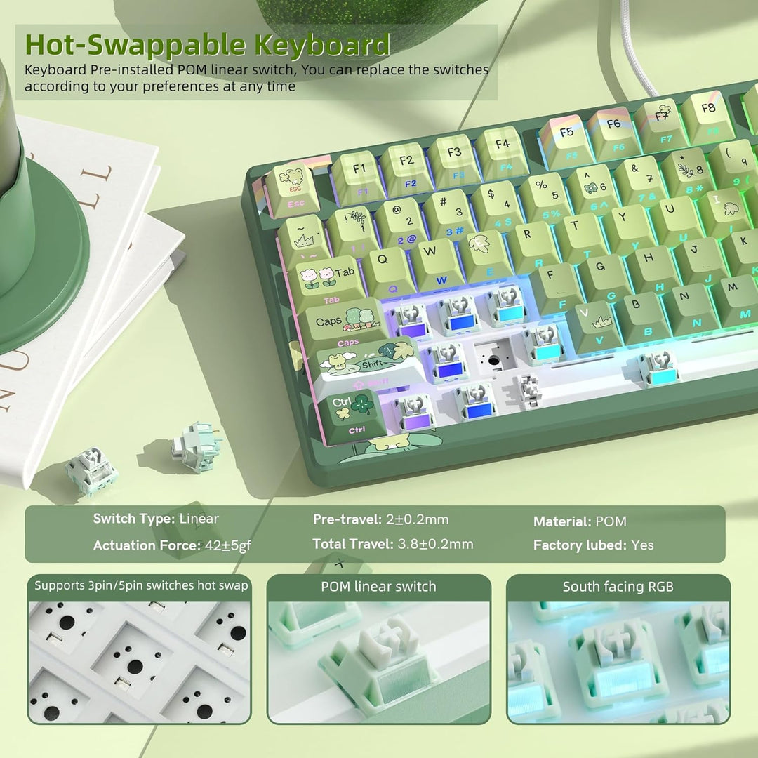 Womier SK80 Teclado al 75% con pantalla multimedia a color, teclado...