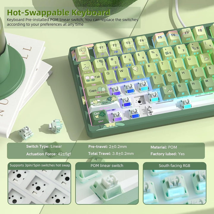 Womier SK80 Teclado al 75% con pantalla multimedia a color, teclado...