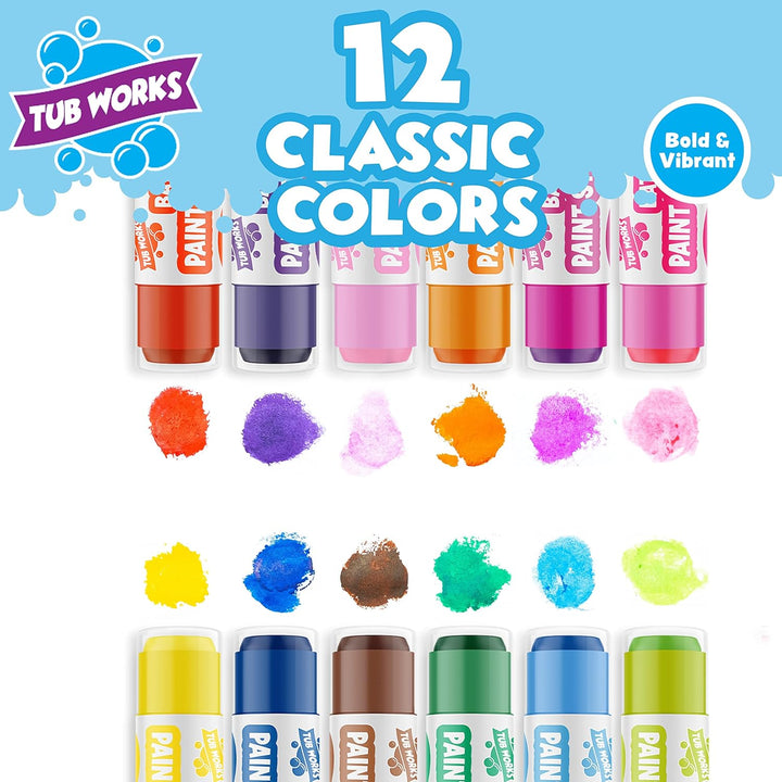 Tub Works Bath Paint Sticks - Juguete de baño 12 unidades