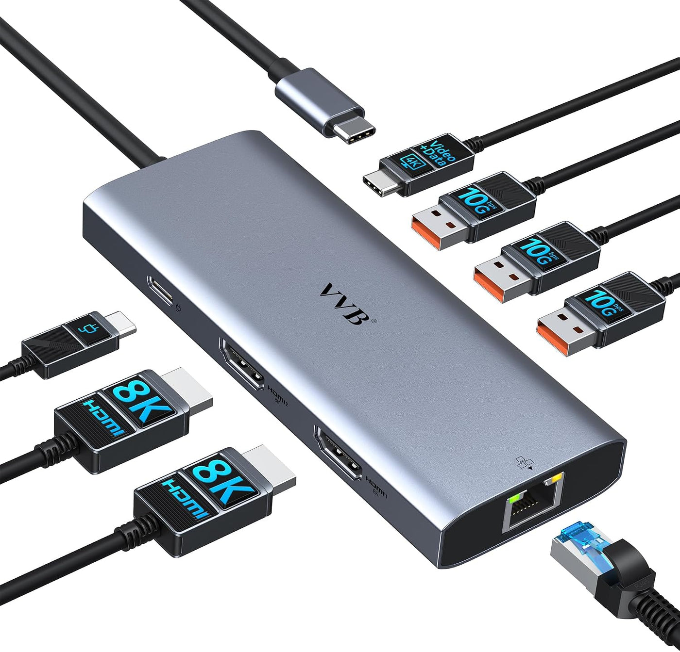 Estación de acoplamiento USB C Estación de acoplamiento para comput...