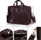Maletín de cuero prémium para hombres y mujeres, bolsa para laptop de 16 pulgadas, color marrón, ideal para el trabajo, viajes y uso diario