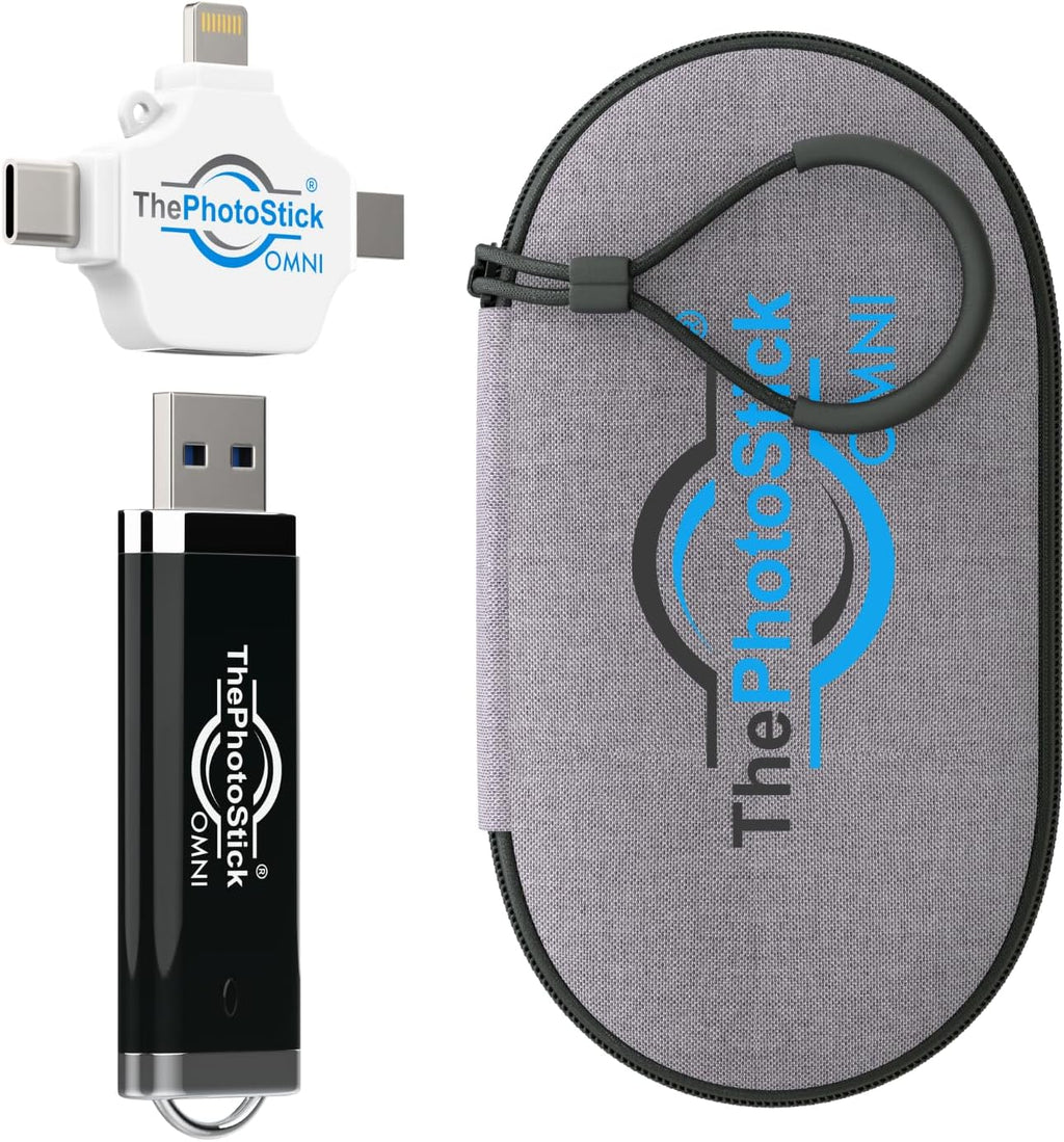 ThePhotoStick® Omni 128GB + Estuche Protector | Copia de Seguridad