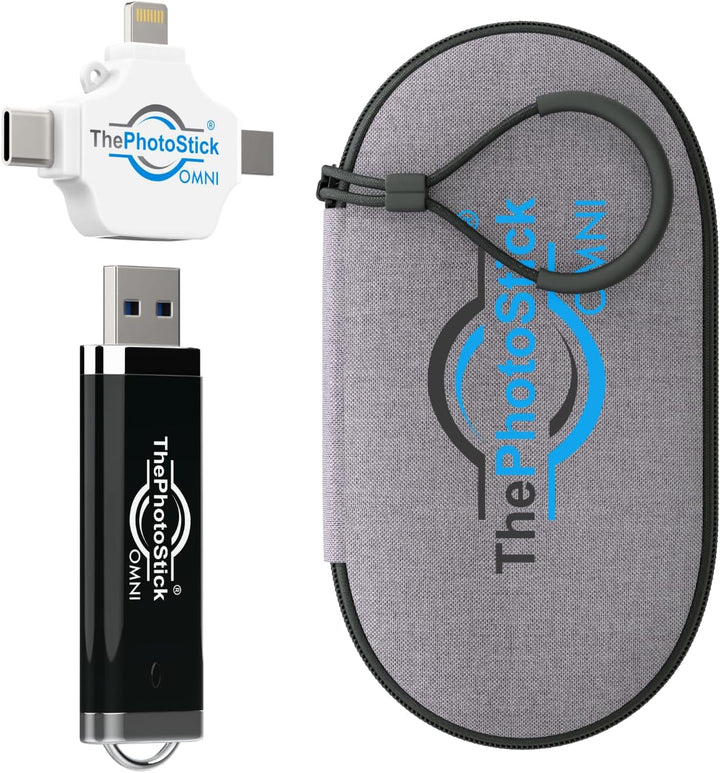ThePhotoStick® Omni 128GB + Estuche Protector | Copia de Seguridad...