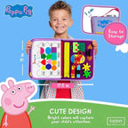 Peppa Pig Tablero Ocupado para Niños Pequeños – Juguetes Montessori para niños de 1, 2, 3, 4 años, Tablero Sensorial de Actividad Educativa para el Aprendizaje Preescolar de Habilidades Motoras Finas