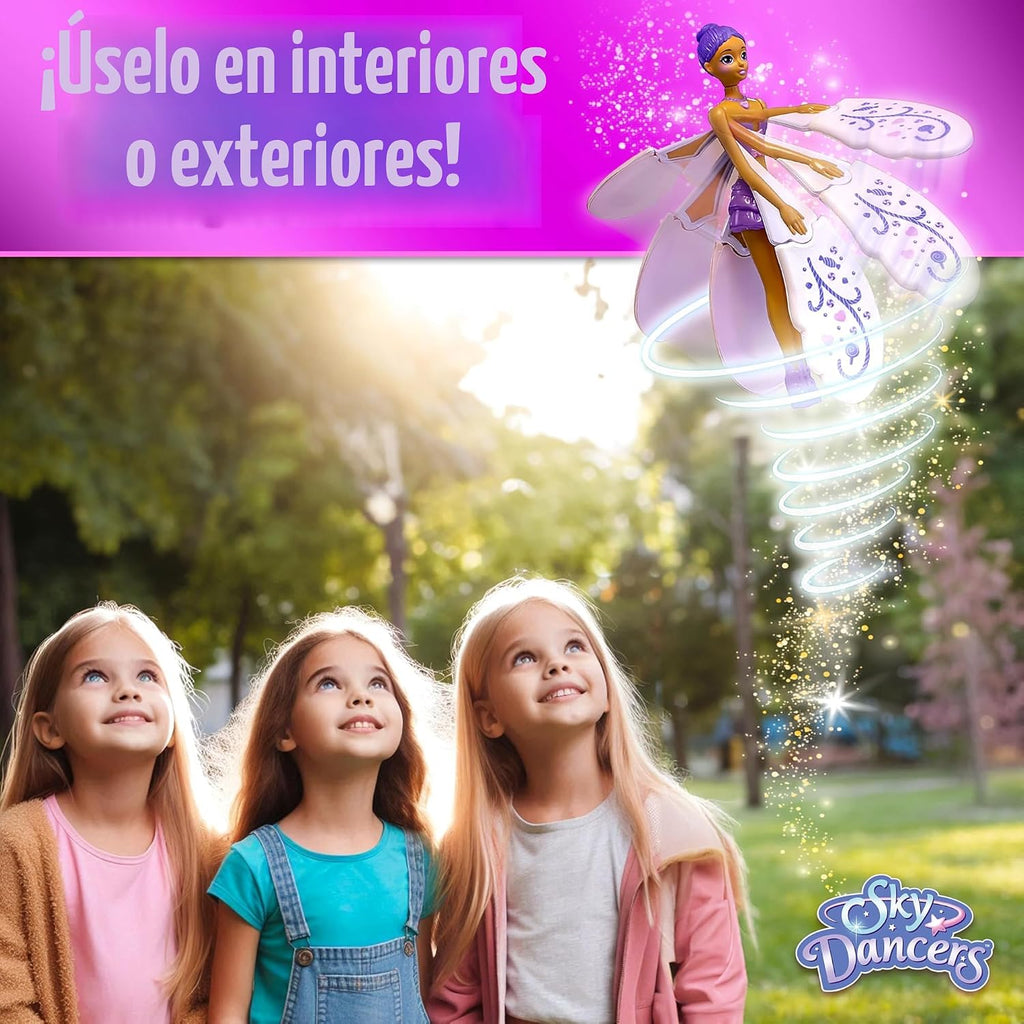 Muñeca voladora Sky Dancers, juguete de cuerda, sin baterías, Purple Licious