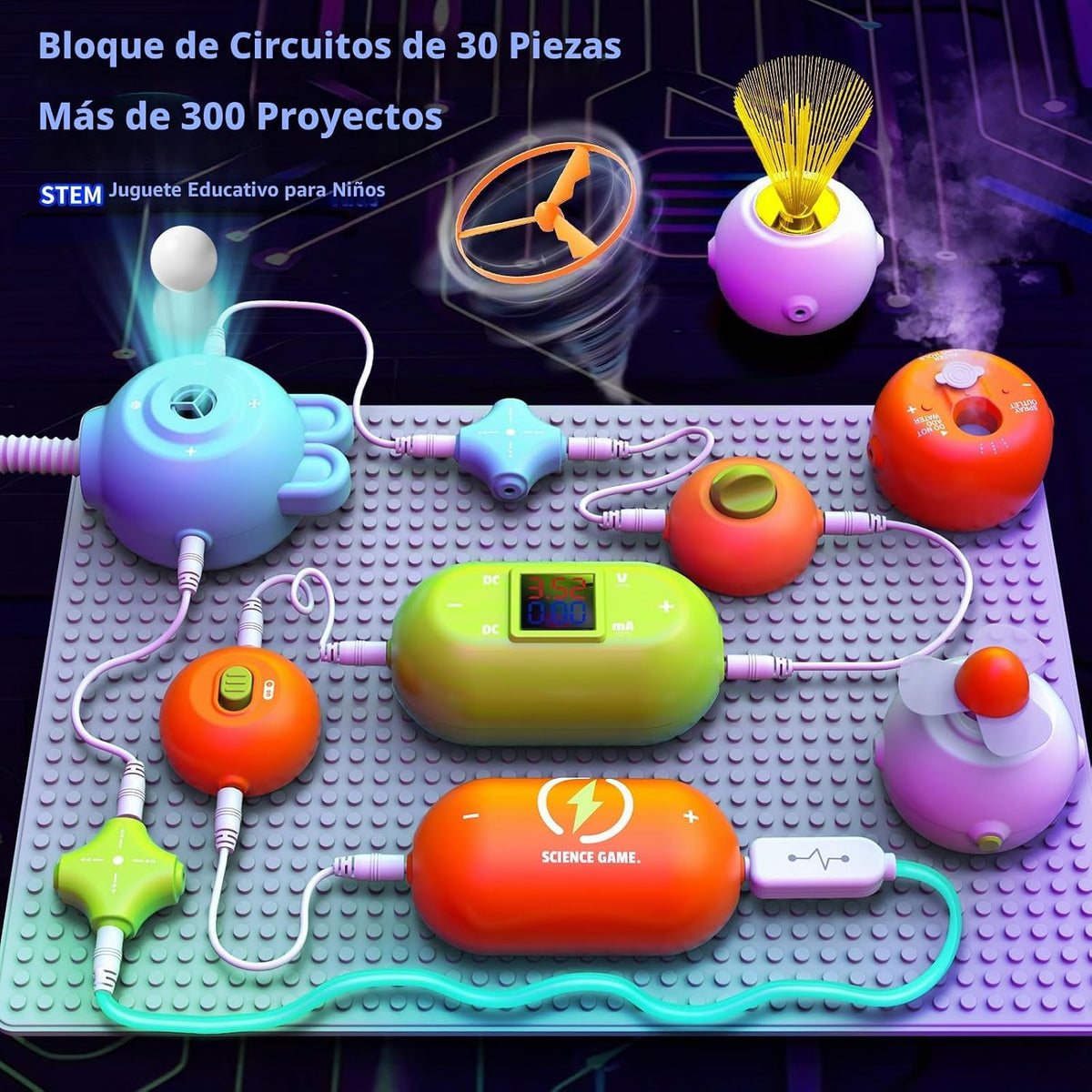 Kit de electrónica para niños de 5 a 7 años, kit de circuito científico de