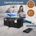 6 paquetes de bolsas de almacenamiento extra resistentes y extra grandes para mudanzas con cremalleras fuertes y asas cómodas, bolsas de almacenamiento para ropa resistentes y duraderas, contenedores
