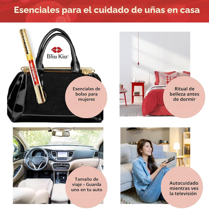 NUEVO Bliss Kiss simplemente aceite puro de cutícula y uña kit prin...