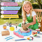 Rueda de cerámica para niños, juguete completo de arte y manualidades de cerámica para niños mayores de 6 años
