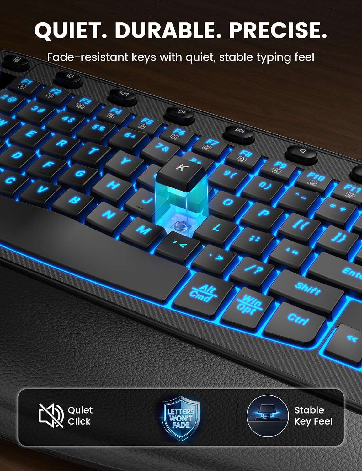 SABLUTE MA12Pro Wave - Teclado inalámbrico y mouse ergonómico, con...