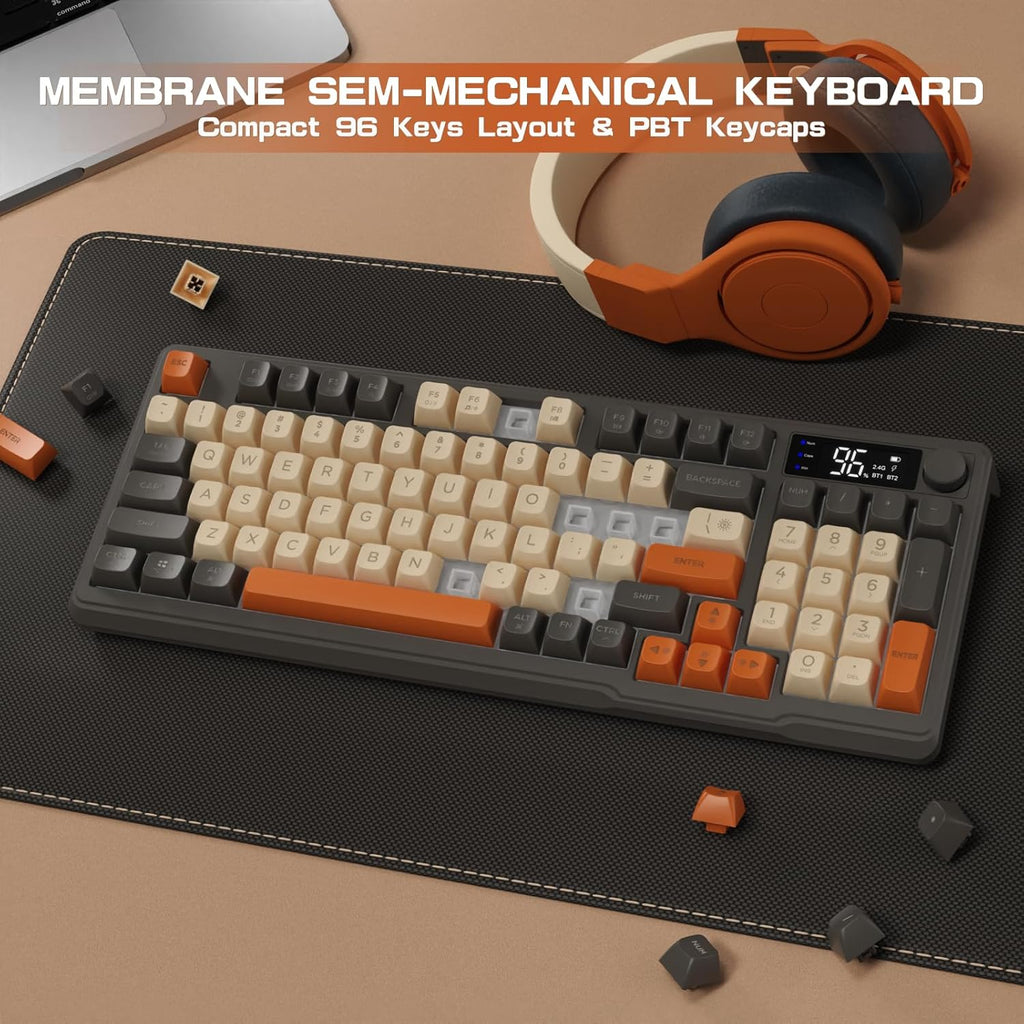 LexonElec Teclado Inalámbrico para Juegos M96, Control de Perilla B...