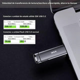 SSK Unidad Flash SSD USB C Externa de 512GB, Hasta 550MB\/s 2-en-1...