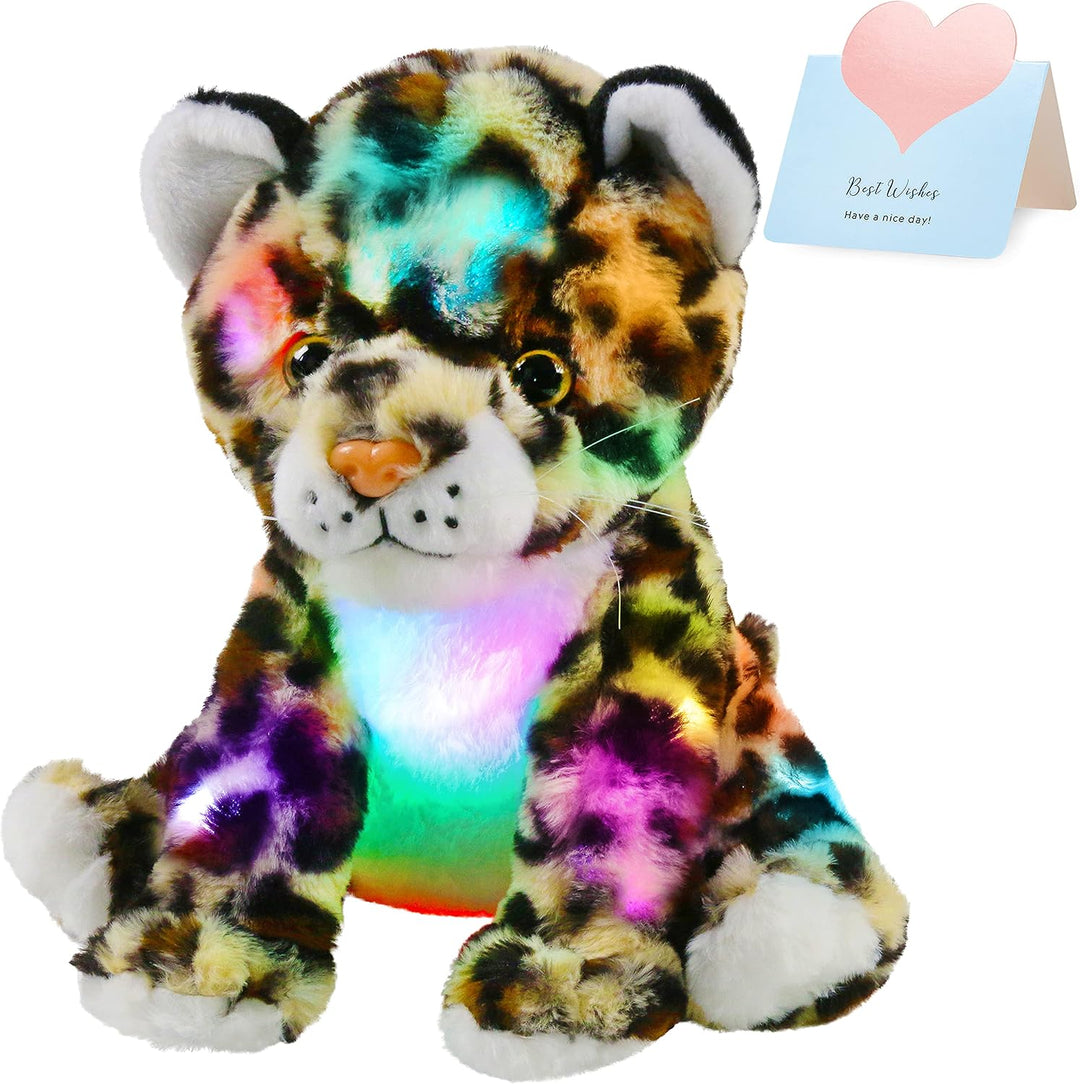 BSTAOFY León de peluche de 10\u2019\u2019 con luces LED, juguete de...