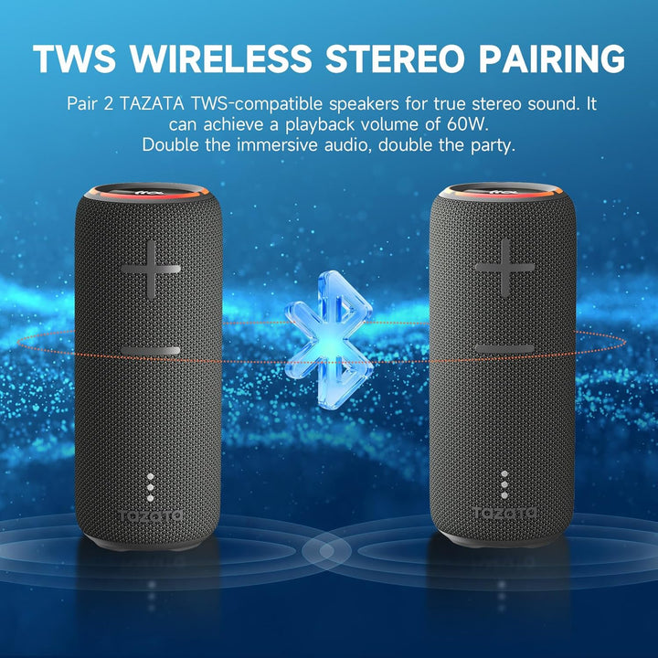 TAZATA Fun 300 - Altavoz Bluetooth portátil de 30 W, IPX7 impermeab...