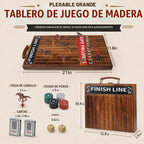Horse Race Board Game Foldable Solid Wood Horse Racing Game