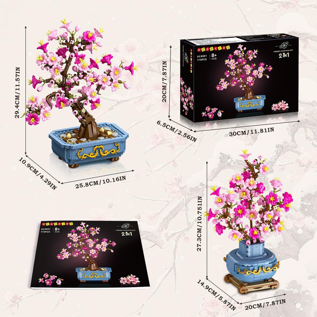 HOGOKIDS Juego de construcción de bonsái de flores de