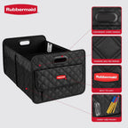 Rubbermaid Organizador de maletero para SUV, organizador plegable para automóvil con 2 compartimentos, contenedor de almacenamiento plegable para maletero, automóviles, SUV, camiones y sedanes, 24.01