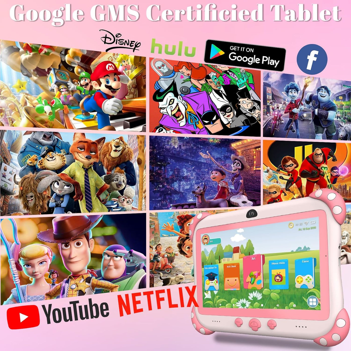 Tablet para niños de 7 pulgadas, tabletas para niños con WiFi, tabl...