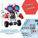 Thames & Kosmos Robotics Smart Machines Junior STEM Kit, construye y codifica los movimientos, velocidad, luces y sonidos de tu robot, para mayores de 8 años, utiliza sin pantalla con botones