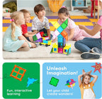 PicassoTiles 101 Piece Magnetic Tiles Building Set con Car & Bag Ages 3+